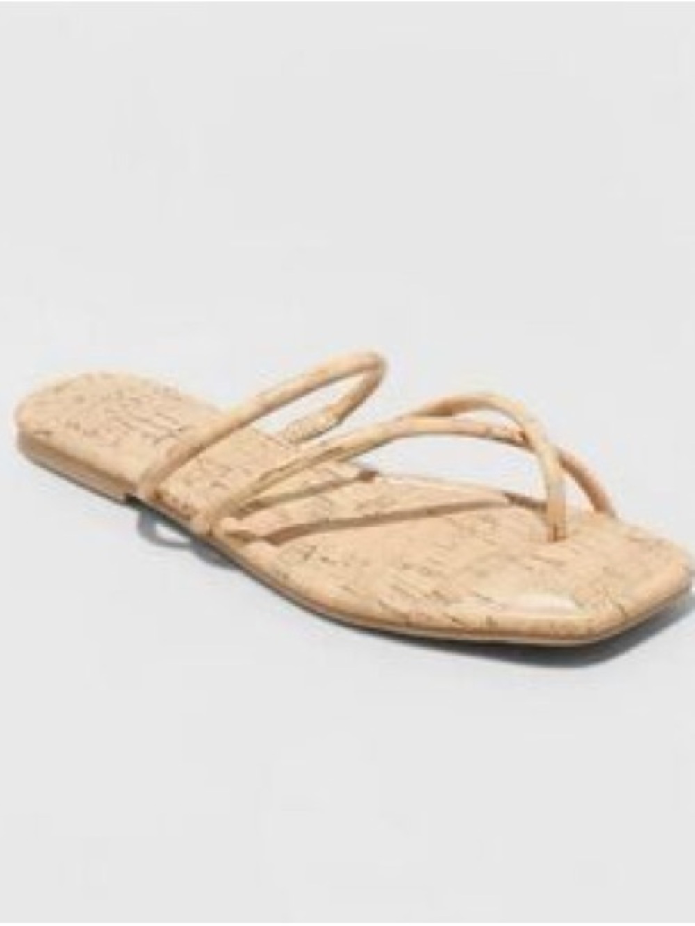 a new day Beige Cork-Textured Strappy Slide Sandal